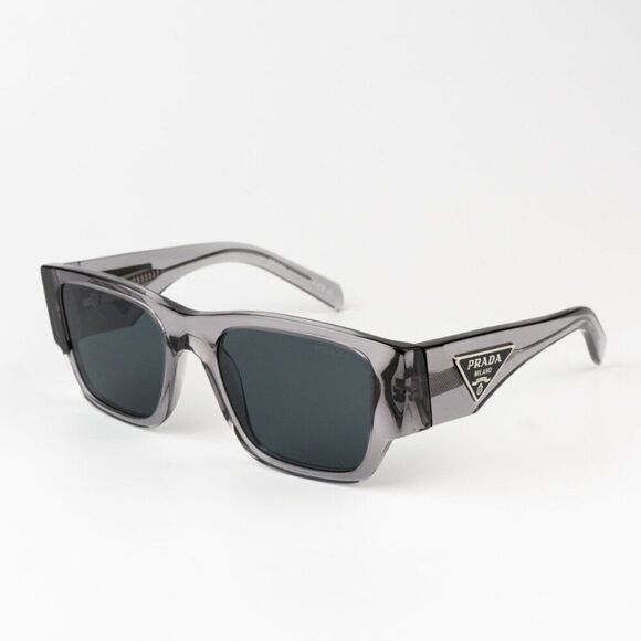 NEW Prada PR10ZSF 16Z70B Transparent Asphalt Dark Grey Square Unisex Sunglasses main image 9